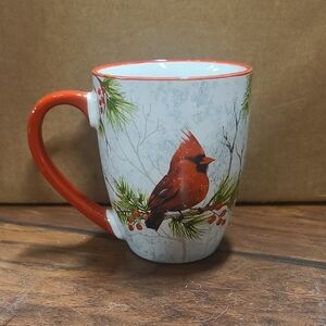 Brand New In Box - Cardinal Design Ceramic Mug - Red and Gray